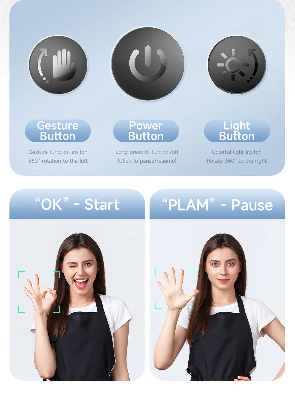 P03 Stabilizer 360°Auto Smart Face Tracking AI Gimbal Desktop Cell Phone Holder Tripod For Camera Smartphone Video Vlog Live