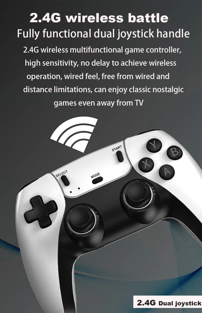 New 4K TV Game Stick M15 ultra 64G 128G Handheld Game Player 2.4G Dual Wireless Controller 50000+ Games Family Game Player