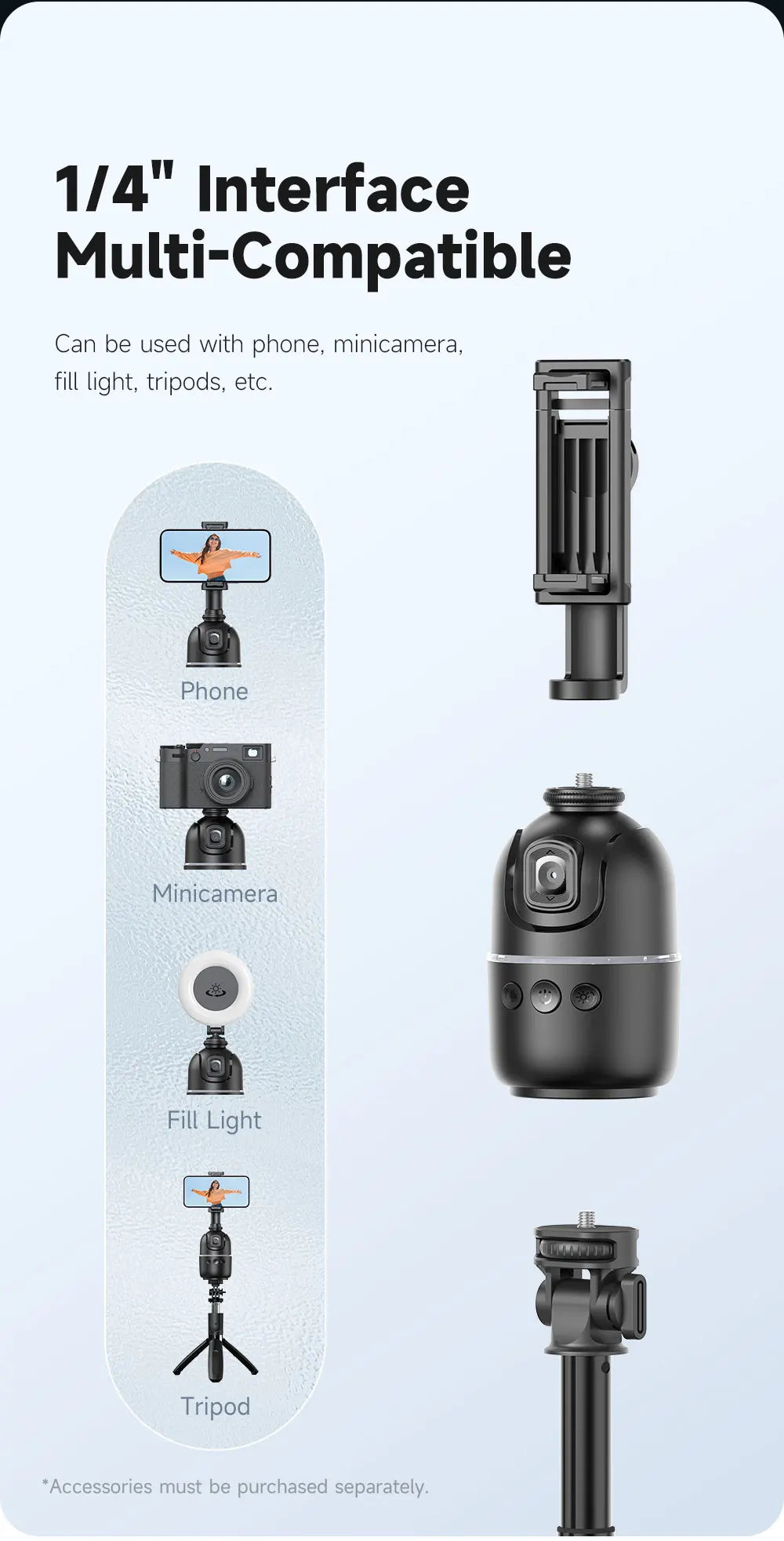 P03 Stabilizer 360°Auto Smart Face Tracking AI Gimbal Desktop Cell Phone Holder Tripod For Camera Smartphone Video Vlog Live