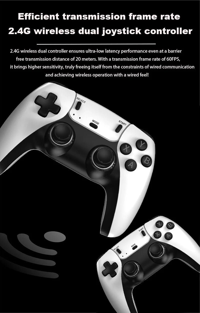 New 4K TV Game Stick M15 ultra 64G 128G Handheld Game Player 2.4G Dual Wireless Controller 50000+ Games Family Game Player