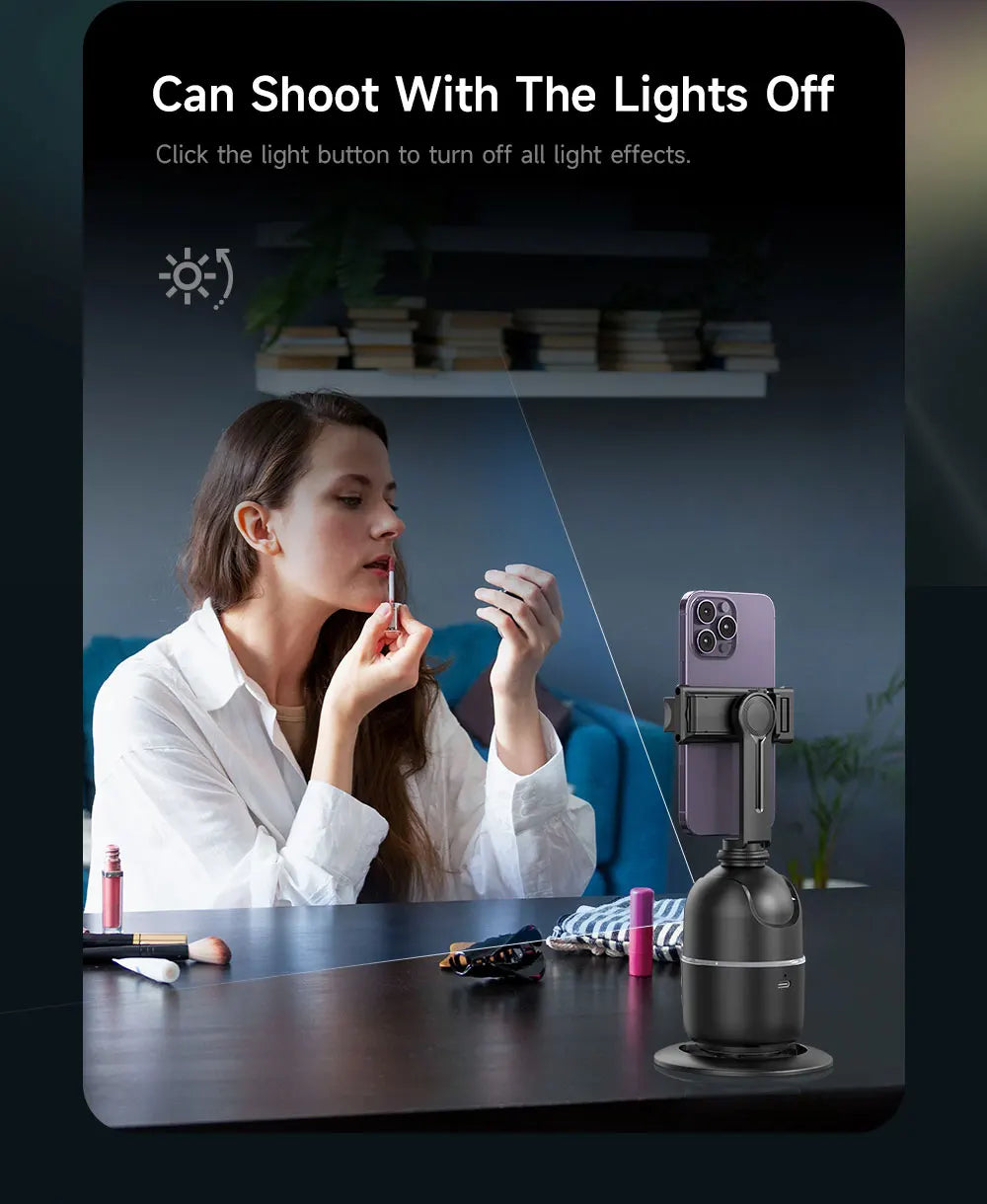 P03 Stabilizer 360°Auto Smart Face Tracking AI Gimbal Desktop Cell Phone Holder Tripod For Camera Smartphone Video Vlog Live