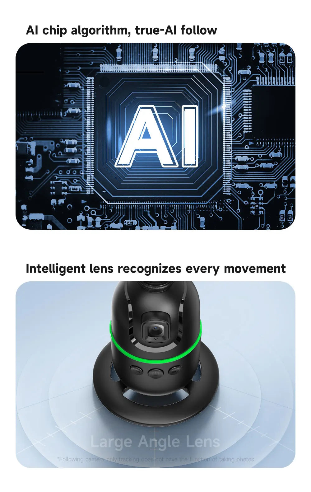 P03 Stabilizer 360°Auto Smart Face Tracking AI Gimbal Desktop Cell Phone Holder Tripod For Camera Smartphone Video Vlog Live